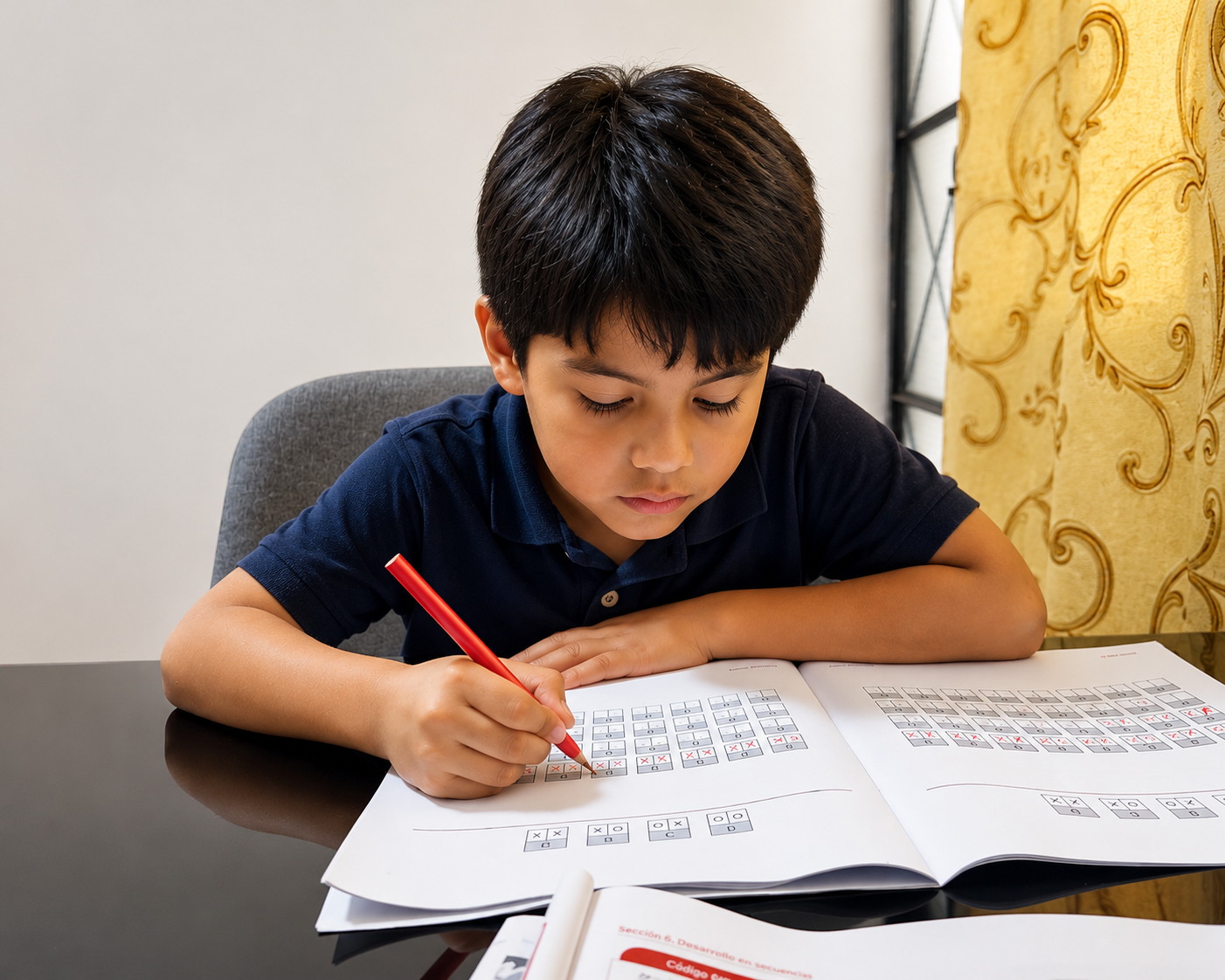 Niño realizando evaluación neuropsicológica